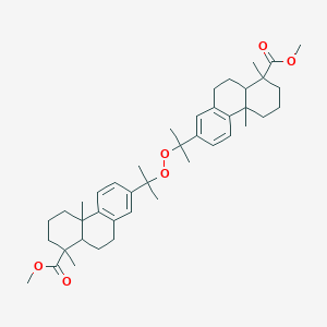 molecular formula C42H58O6 B129439 Methyl 7-[2-[2-(8-methoxycarbonyl-4b,8-dimethyl-5,6,7,8a,9,10-hexahydrophenanthren-2-yl)propan-2-ylperoxy]propan-2-yl]-1,4a-dimethyl-2,3,4,9,10,10a-hexahydrophenanthrene-1-carboxylate CAS No. 150473-02-2