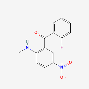 molecular formula C14H11FN2O3 B1294471 2'-氟-2-甲基氨基-5-硝基苯甲酮 CAS No. 735-06-8