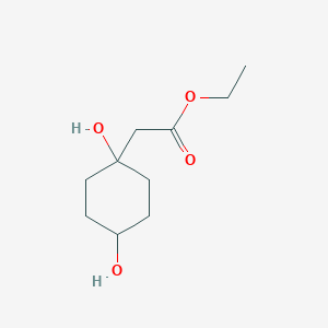 molecular formula C10H18O4 B12944802 Ethyl 2-(1,4-dihydroxycyclohexyl)acetate 