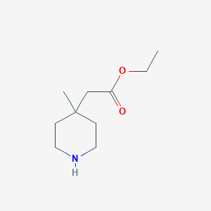 molecular formula C10H19NO2 B12944810 Ethyl 2-(4-methylpiperidin-4-yl)acetate 