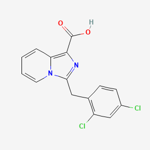 molecular formula C15H10Cl2N2O2 B12944822 Imidazo[1,5-a]pyridine-1-carboxylic acid, 3-[(2,4-dichlorophenyl)methyl]- CAS No. 875578-06-6