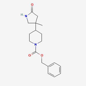 molecular formula C18H24N2O3 B12944941 Benzyl 4-(3-methyl-5-oxopyrrolidin-3-yl)piperidine-1-carboxylate 