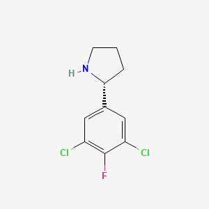 molecular formula C10H10Cl2FN B12945152 (R)-2-(3,5-Dichloro-4-fluorophenyl)pyrrolidine 