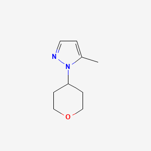 molecular formula C9H14N2O B12945911 5-Methyl-1-(tetrahydro-2H-pyran-4-yl)-1H-pyrazole 