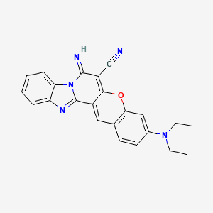 17-(diethylamino)-11-imino-14-oxa-3,10-diazapentacyclo[11.8.0.02,10.04,9.015,20]henicosa-1(21),2,4,6,8,12,15(20),16,18-nonaene-12-carbonitrile