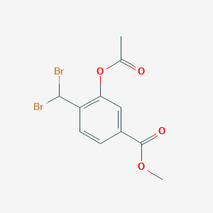 molecular formula C11H10Br2O4 B12946071 Methyl 3-acetoxy-4-(dibromomethyl)benzoate 