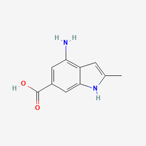 molecular formula C10H10N2O2 B12946175 4-Amino-2-methyl-1H-indole-6-carboxylic acid 