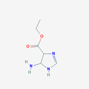 molecular formula C6H11N3O2 B12946280 ethyl 5-amino-4,5-dihydro-1H-imidazole-4-carboxylate CAS No. 562841-85-4