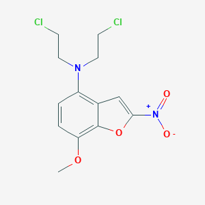 molecular formula C13H14Cl2N2O4 B012947 4-Benzofuranamine, N,N-bis(2-chloroethyl)-7-methoxy-2-nitro- CAS No. 109143-20-6