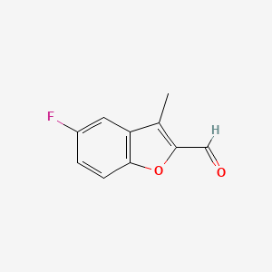 molecular formula C10H7FO2 B1294757 5-Fluoro-3-methylbenzofuran-2-carbaldehyde CAS No. 57329-34-7