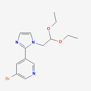 molecular formula C14H18BrN3O2 B1294759 3-Bromo-5-(1-(2,2-diethoxyethyl)-1H-imidazol-2-yl)pyridine CAS No. 941294-55-9