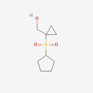 molecular formula C9H16O3S B12947701 (1-(Cyclopentylsulfonyl)cyclopropyl)methanol 