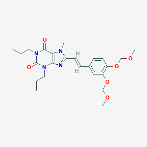 molecular formula C24H32N4O6 B129481 (E)-8-(3,4-Bis(methoxymethoxy)styryl)-7-methyl-1,3-dipropylxanthine CAS No. 155814-26-9