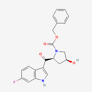 molecular formula C21H19FN2O4 B12948374 benzyl (2S,4S)-2-(6-fluoro-1H-indole-3-carbonyl)-4-hydroxypyrrolidine-1-carboxylate 