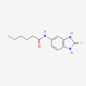 molecular formula C13H17N3OS B12948651 N-(2-Sulfanylidene-2,3-dihydro-1H-benzimidazol-5-yl)hexanamide CAS No. 103481-25-0