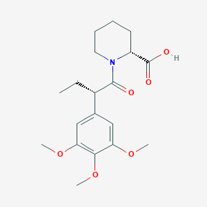 molecular formula C19H27NO6 B12948838 (R)-1-((S)-2-(3,4,5-Trimethoxyphenyl)butanoyl)piperidine-2-carboxylic acid 