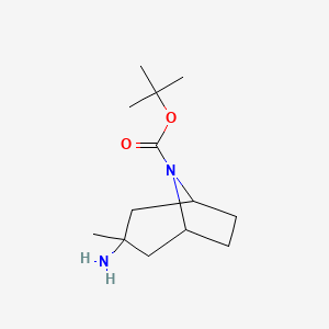 molecular formula C13H24N2O2 B12950014 tert-Butyl 3-amino-3-methyl-8-azabicyclo[3.2.1]octane-8-carboxylate 