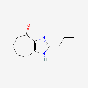 molecular formula C11H16N2O B12950586 2-propyl-5,6,7,8-tetrahydro-3H-cycloheptimidazol-4-one 