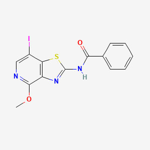 molecular formula C14H10IN3O2S B12950606 N-(7-Iodo-4-methoxythiazolo[4,5-c]pyridin-2-yl)benzamide 
