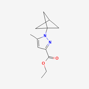 molecular formula C12H16N2O2 B12950621 Ethyl 1-(bicyclo[1.1.1]pentan-1-yl)-5-methyl-1H-pyrazole-3-carboxylate 