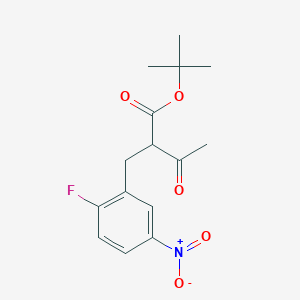 molecular formula C15H18FNO5 B12950697 tert-Butyl 2-(2-fluoro-5-nitrobenzyl)-3-oxobutanoate 