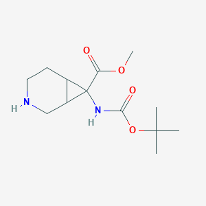molecular formula C13H22N2O4 B12950794 Methyl 7-((tert-butoxycarbonyl)amino)-3-azabicyclo[4.1.0]heptane-7-carboxylate 