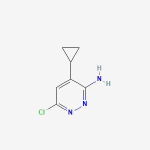 molecular formula C7H8ClN3 B12951074 6-Chloro-4-cyclopropylpyridazin-3-amine 
