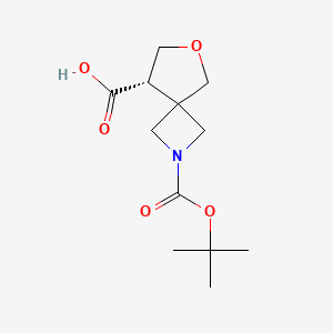 molecular formula C12H19NO5 B12951094 (S)-2-(tert-Butoxycarbonyl)-6-oxa-2-azaspiro[3.4]octane-8-carboxylic acid 