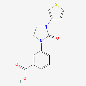 molecular formula C14H12N2O3S B12951162 Benzoic acid, 3-[2-oxo-3-(3-thienyl)-1-imidazolidinyl]- CAS No. 651749-15-4
