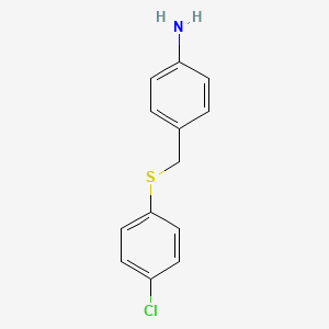molecular formula C13H12ClNS B1295148 4-{[(4-Chlorophenyl)sulfanyl]methyl}phenylamine CAS No. 6969-14-8