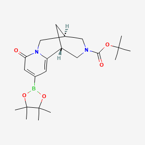 molecular formula C22H33BN2O5 B12952154 (1R,5R)-tert-Butyl 8-oxo-10-(4,4,5,5-tetramethyl-1,3,2-dioxaborolan-2-yl)-4,5,6,8-tetrahydro-1H-1,5-methanopyrido[1,2-a][1,5]diazocine-3(2H)-carboxylate 