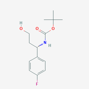 molecular formula C14H20FNO3 B12952353 tert-Butyl (S)-(1-(4-fluorophenyl)-3-hydroxypropyl)carbamate 
