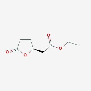 molecular formula C8H12O4 B12952358 Ethyl (S)-2-(5-oxotetrahydrofuran-2-yl)acetate 