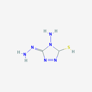 molecular formula C2H6N6S B12952364 (Z)-4-Amino-5-hydrazono-4,5-dihydro-3H-1,2,4-triazole-3-thiol 