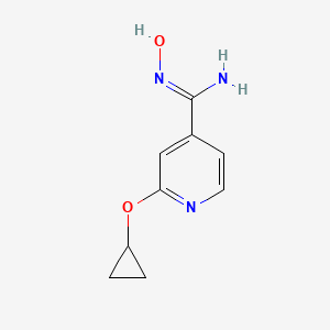 molecular formula C9H11N3O2 B12952397 2-Cyclopropoxy-N-hydroxyisonicotinimidamide 
