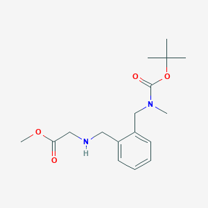 molecular formula C17H26N2O4 B12952428 Methyl 2-((2-(((tert-butoxycarbonyl)(methyl)amino)methyl)benzyl)amino)acetate 