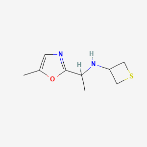 molecular formula C9H14N2OS B12952604 N-(1-(5-Methyloxazol-2-yl)ethyl)thietan-3-amine 