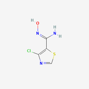 molecular formula C4H4ClN3OS B12953529 4-Chloro-N-hydroxythiazole-5-carboximidamide 