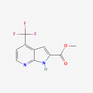 molecular formula C10H7F3N2O2 B12954258 Methyl 4-(trifluoromethyl)-1H-pyrrolo[2,3-b]pyridine-2-carboxylate 
