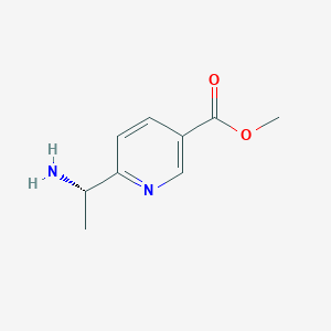 molecular formula C9H12N2O2 B12954746 Methyl (S)-6-(1-aminoethyl)nicotinate 