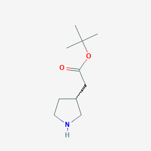 molecular formula C10H19NO2 B12954933 tert-Butyl (R)-2-(pyrrolidin-3-yl)acetate 