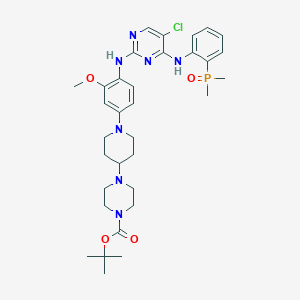 molecular formula C33H45ClN7O4P B12954966 tert-Butyl 4-(1-(4-((5-chloro-4-((2-(dimethylphosphoryl)phenyl)amino)pyrimidin-2-yl)amino)-3-methoxyphenyl)piperidin-4-yl)piperazine-1-carboxylate 