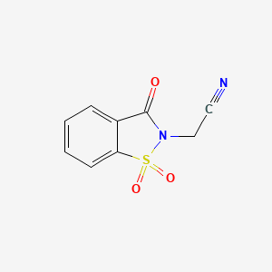 molecular formula C9H6N2O3S B1295544 (1,1-Dioxido-3-oxo-1,2-benzothiazol-2(3h)-yl)acetonitrile CAS No. 52188-12-2