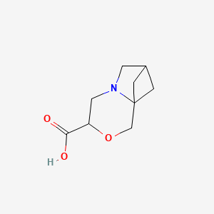 molecular formula C9H13NO3 B12955480 Hexahydro-7,8a-methanopyrrolo[2,1-c][1,4]oxazine-3-carboxylic acid 