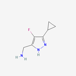 molecular formula C7H10FN3 B12956050 (5-Cyclopropyl-4-fluoro-1H-pyrazol-3-yl)methanamine 