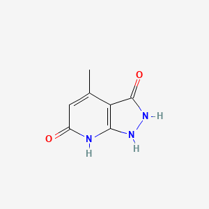 molecular formula C7H7N3O2 B1295719 6-Hydroxy-4-methyl-1,2-dihydro-3H-pyrazolo(3,4-b)pyridin-3-one CAS No. 28491-58-9