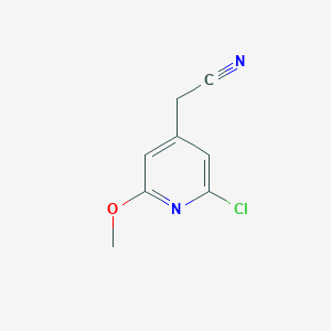 molecular formula C8H7ClN2O B12957192 2-(2-Chloro-6-methoxypyridin-4-yl)acetonitrile 