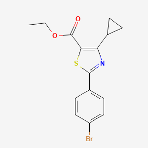 molecular formula C15H14BrNO2S B12957286 Ethyl 2-(4-bromophenyl)-4-cyclopropylthiazole-5-carboxylate 
