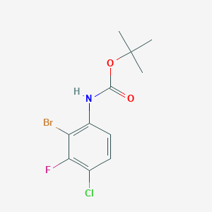 molecular formula C11H12BrClFNO2 B12957355 tert-Butyl (2-bromo-4-chloro-3-fluorophenyl)carbamate 
