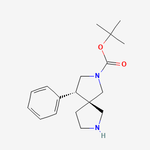 molecular formula C18H26N2O2 B12957420 tert-Butyl (4S,5R)-4-phenyl-2,7-diazaspiro[4.4]nonane-2-carboxylate 